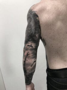 KNIGHTS vs DRAGONS Tattoo Portfolio Image rear arm