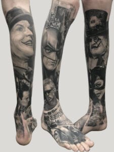 BATMAN1989 Tattoo Portfolio Image full leg compilation